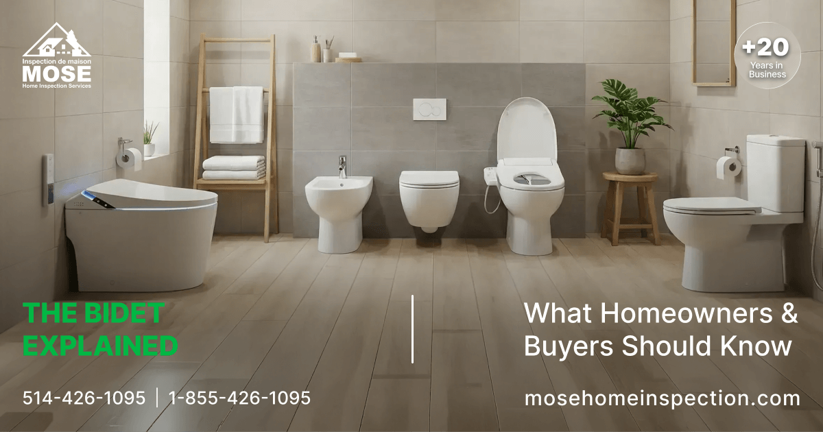 image (22) (1) Modern bathroom displaying different types of bidets and toilets, illustrating what homeowners and buyers should know about bidets, presented by Mose Home Inspection.